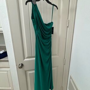 Ralph Lauren Green One-Shoulder Dress